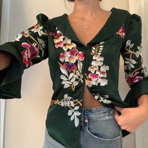 Free People Silk Floral Top